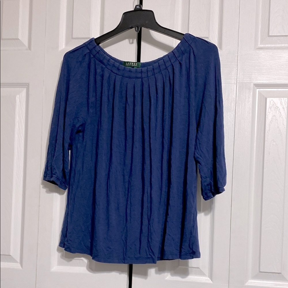 Lauren Ralph Lauren slate blue knit top shirt size 2X